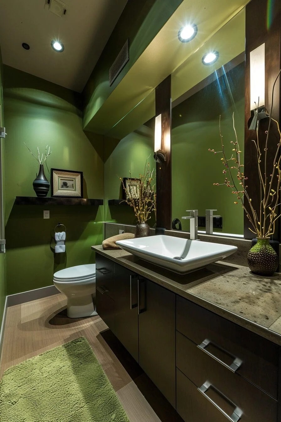 Olive Green Accent Wall