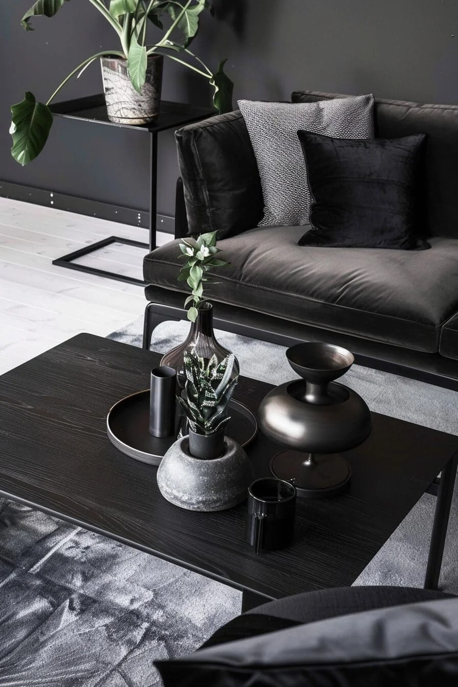 Wood and Black Coffee Table