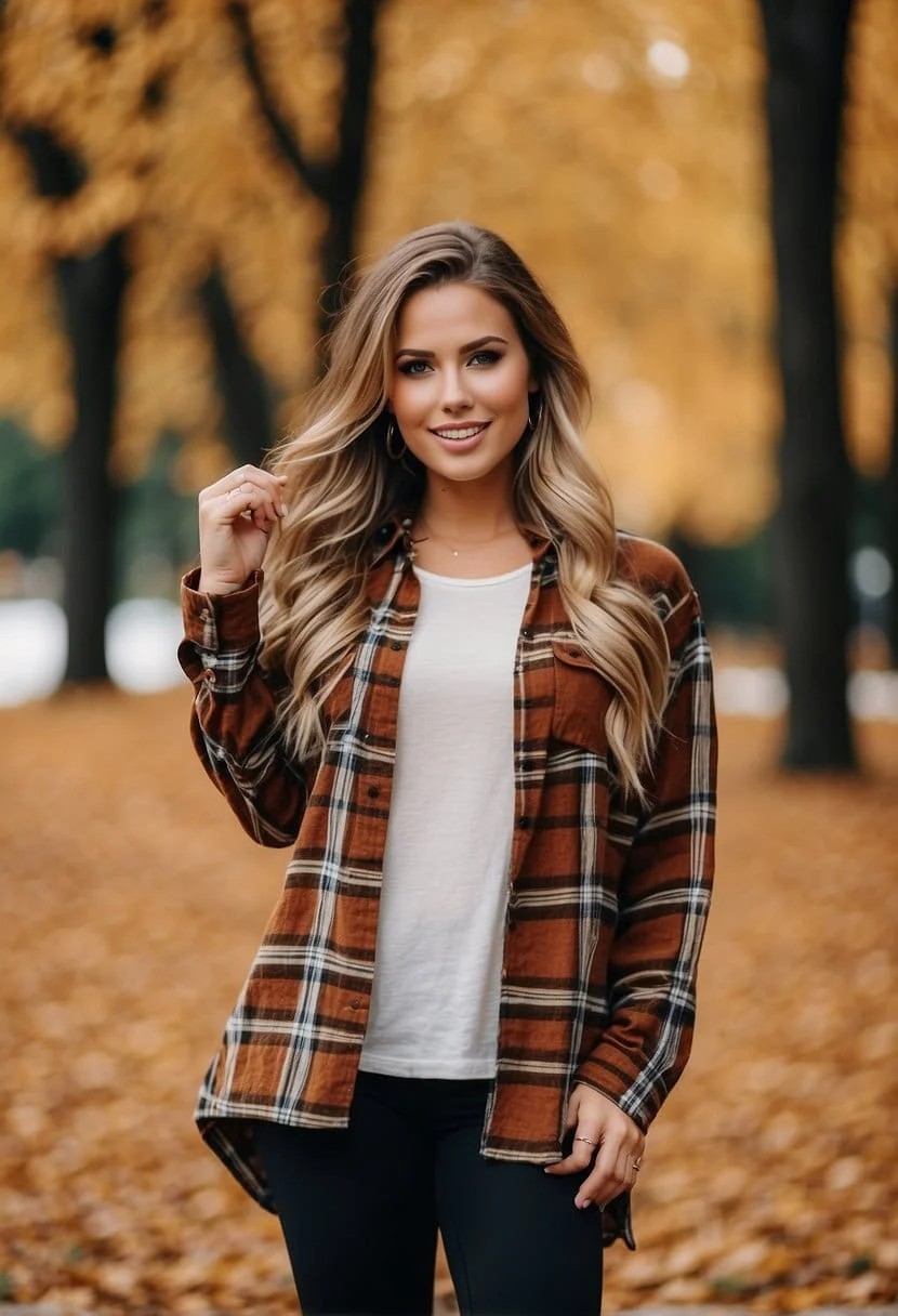 Flannel Shirt And Leggings