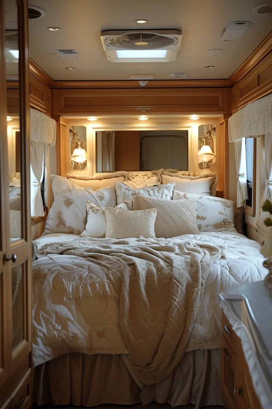 RV Bedroom with Mirrors