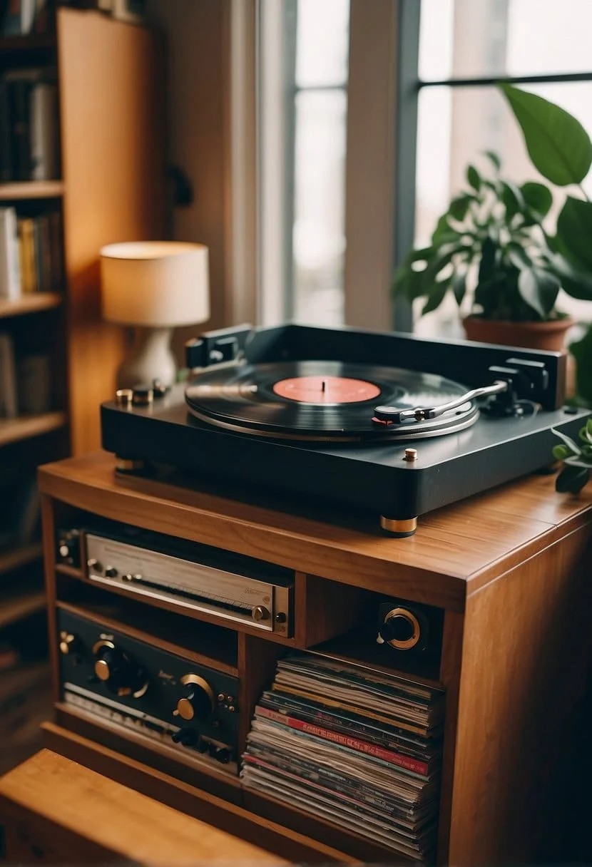 Record Player and Vinyl Collection