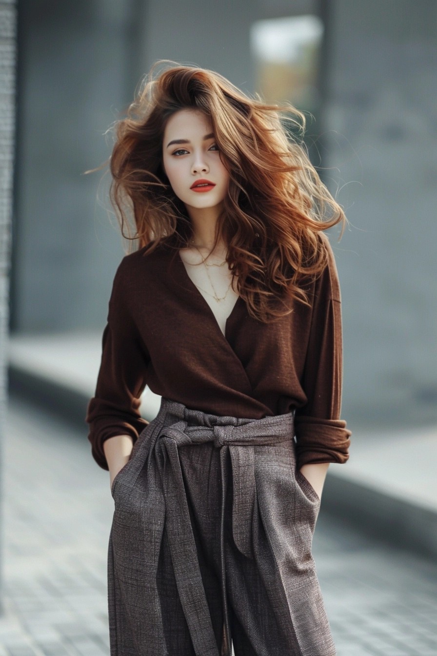 Wide-Leg Pants + Blouse