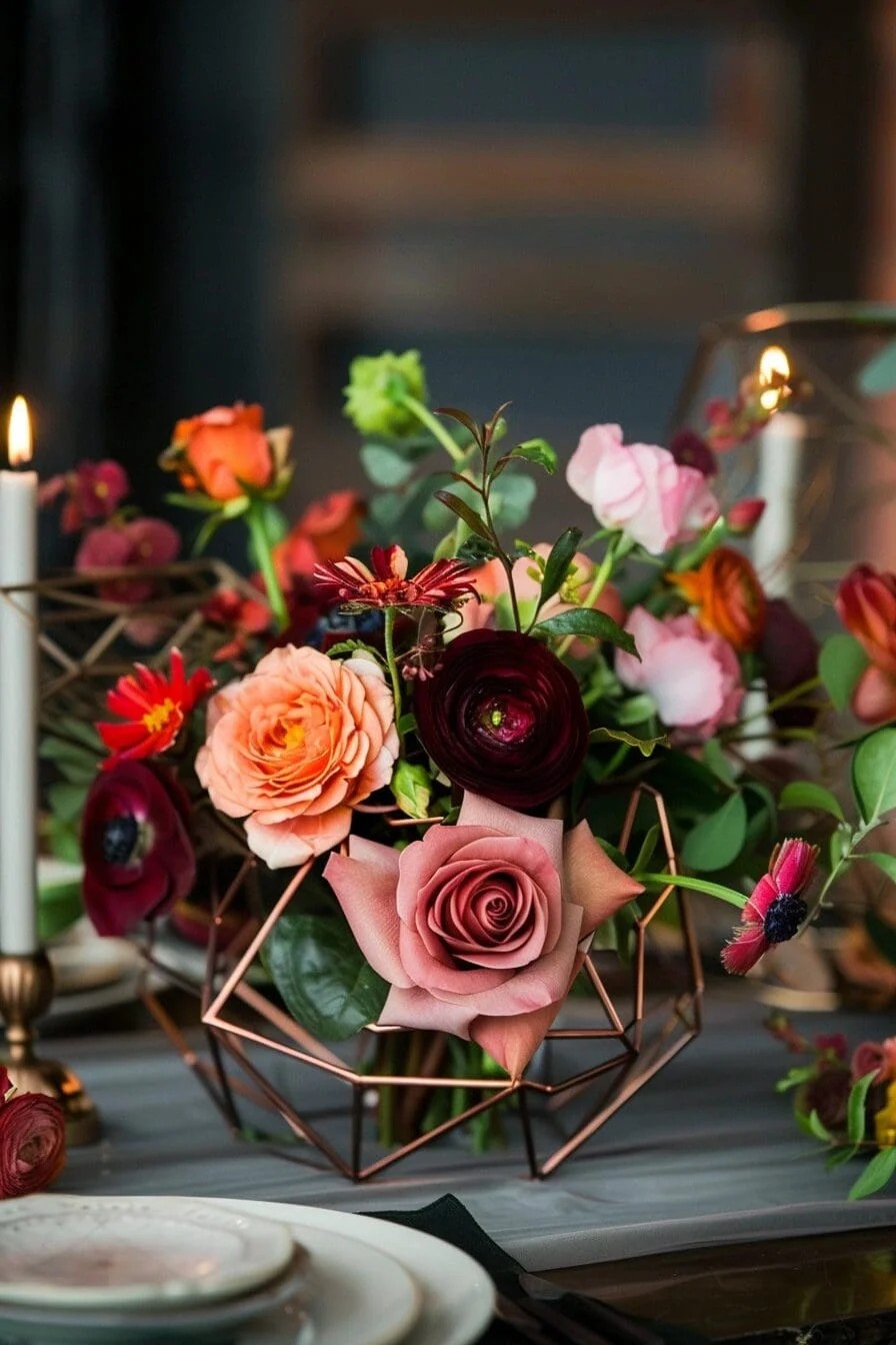 Centerpiece with Geometric Shapes