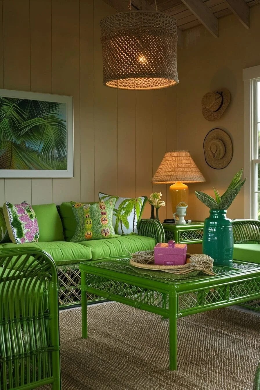 Green Wicker Furniture