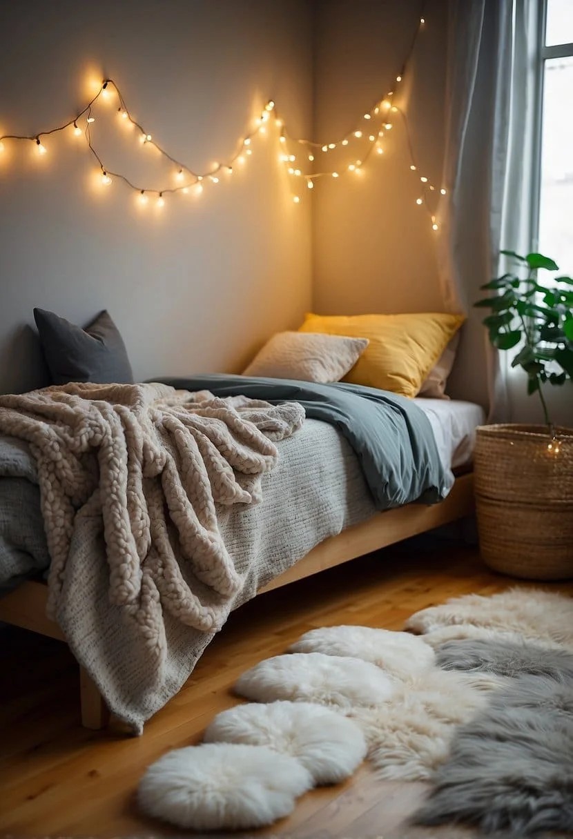 Girl’s Bedroom with Fairy Lights