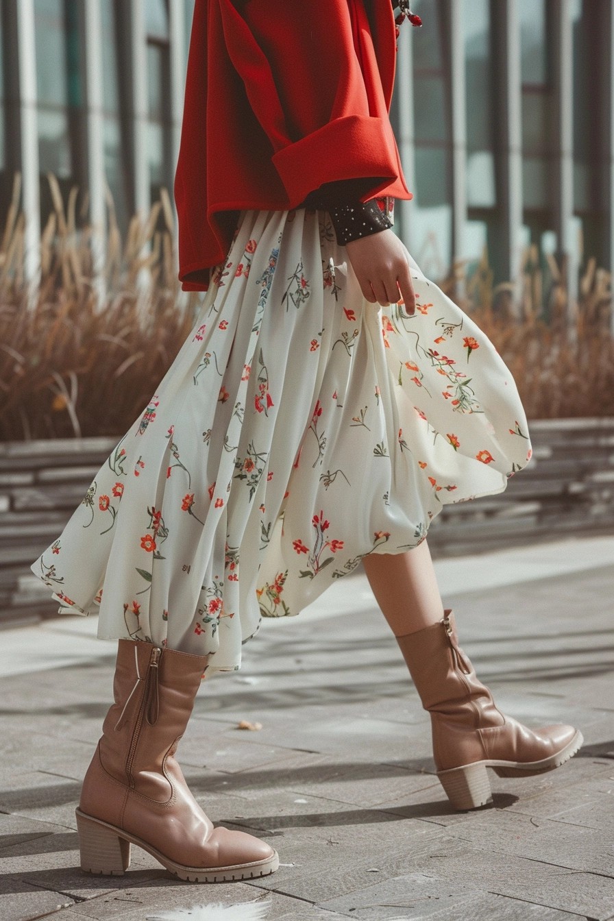 Chunky Boots And A Flowy Skirt