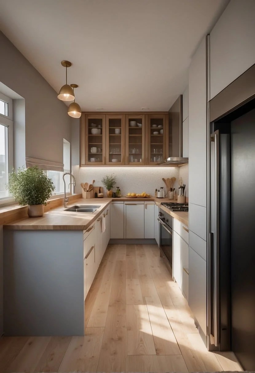 Use Light-Colored Flooring To Brighten Your Small Galley Kitchen