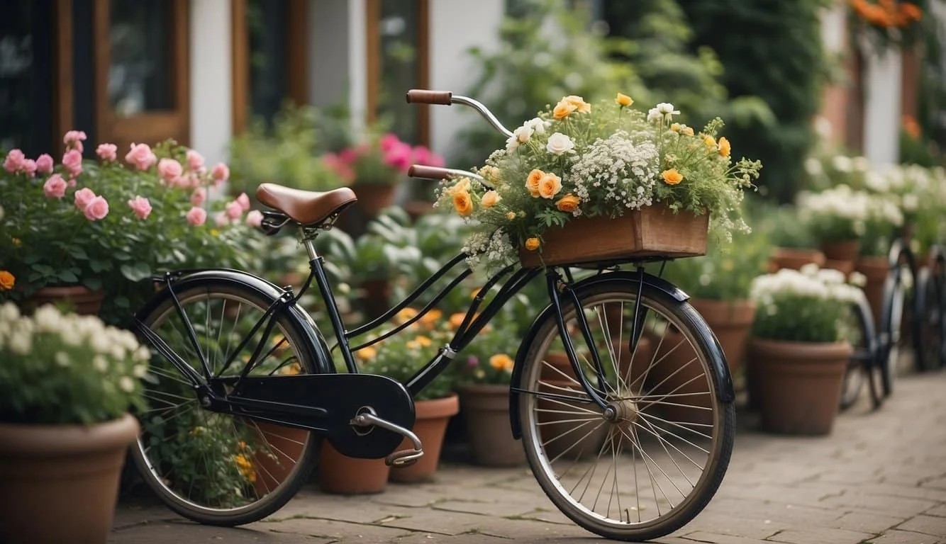 Vintage Garden Bicycle Planters