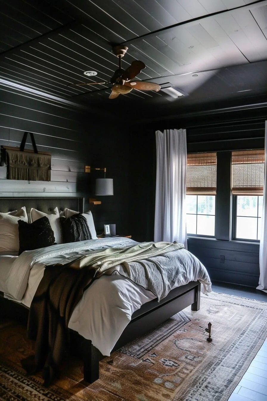 Black Shiplap Ceiling