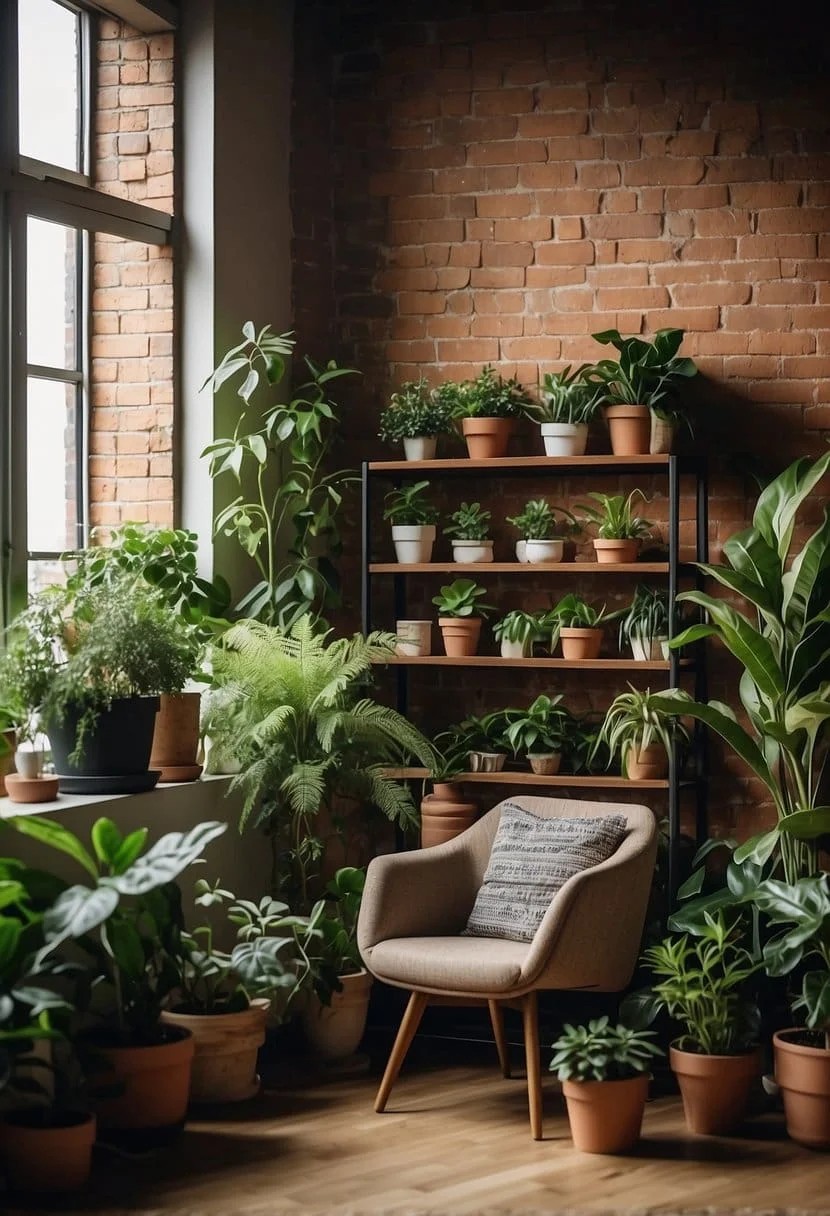 Exposed Brick and Houseplants