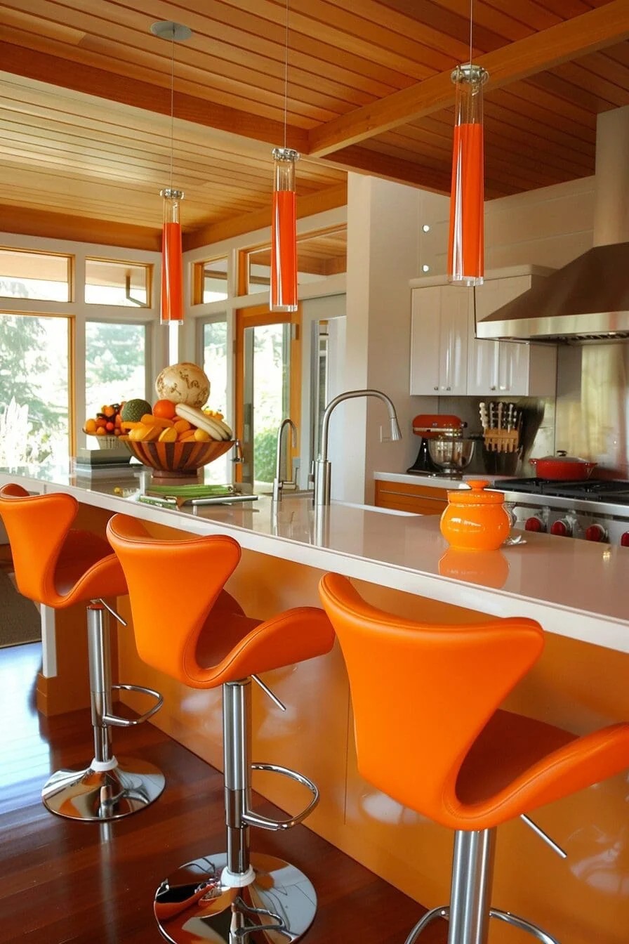 Orange Bar Stools