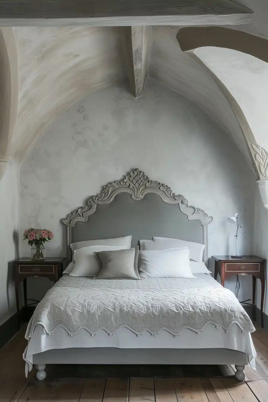 Canopied Grey Headboard