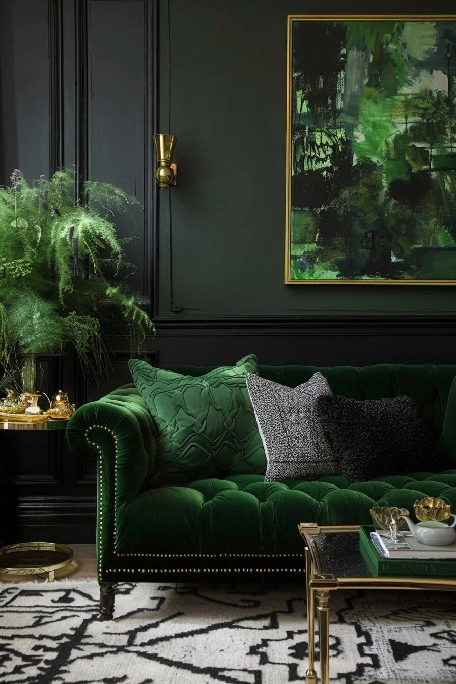 Green and Black Accents