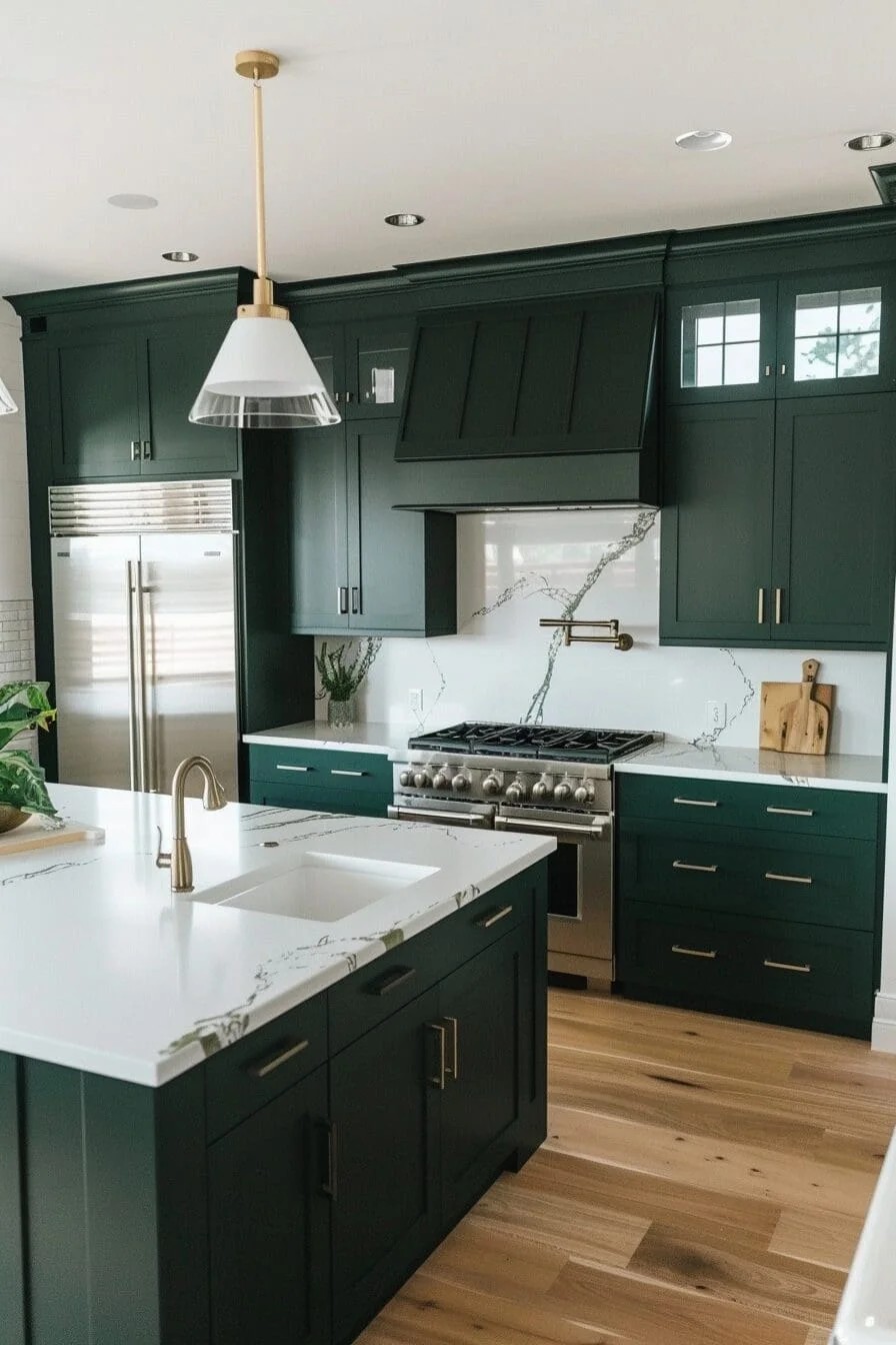 Dark Green Cabinet Hardware