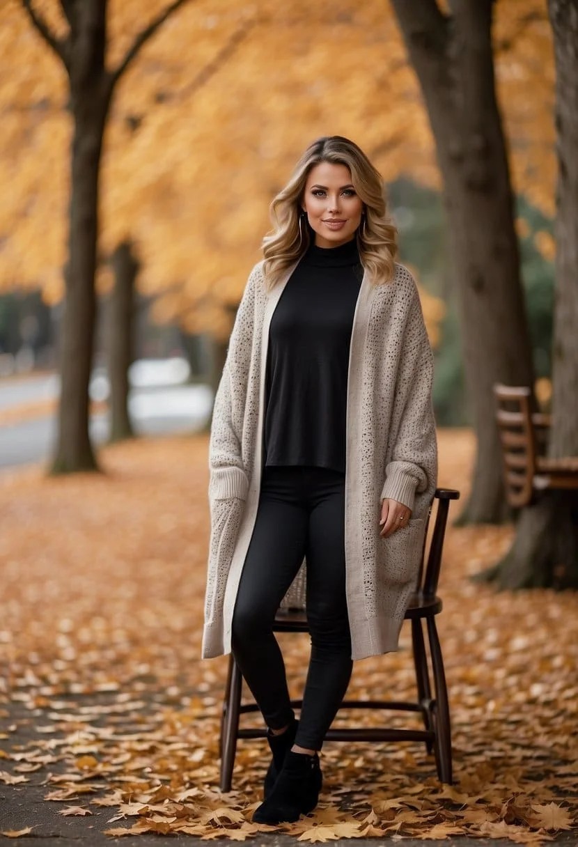 Oversized Cardigan with Leggings