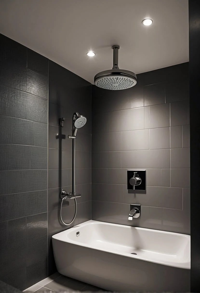 Install a Ceiling-Mounted Showerhead in Your Small Bathroom Shower