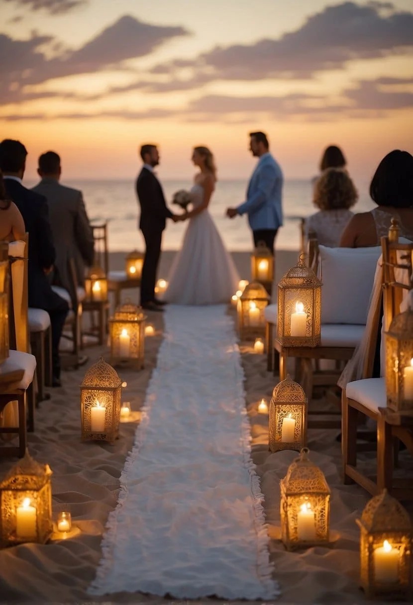 A Small Wedding with A Beach Sunset Ceremony