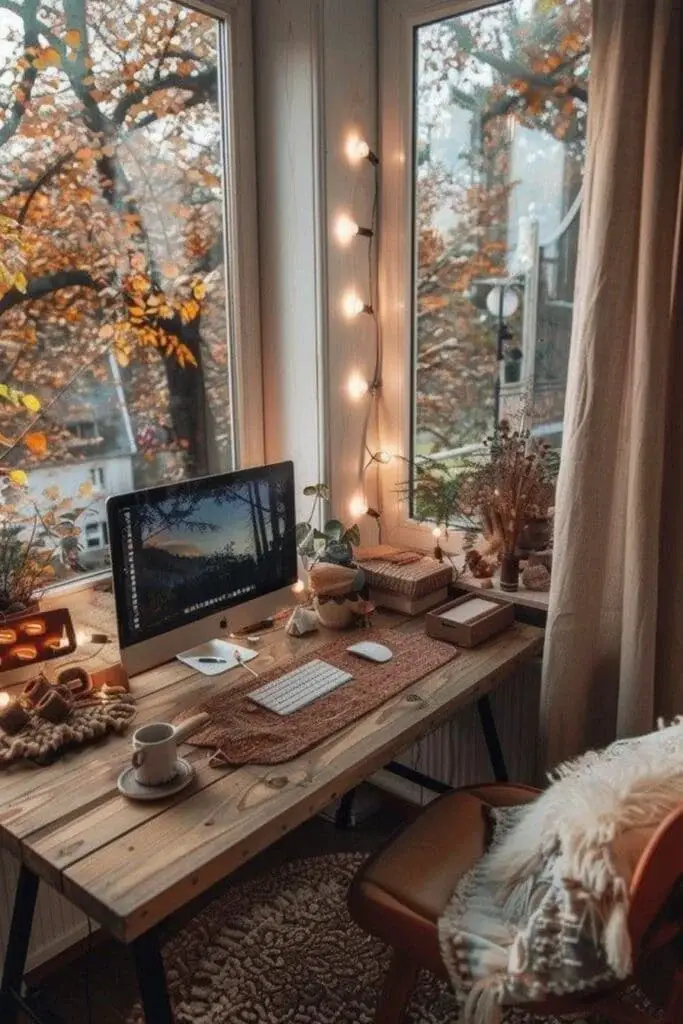 Cozy Corner Home Office Setup