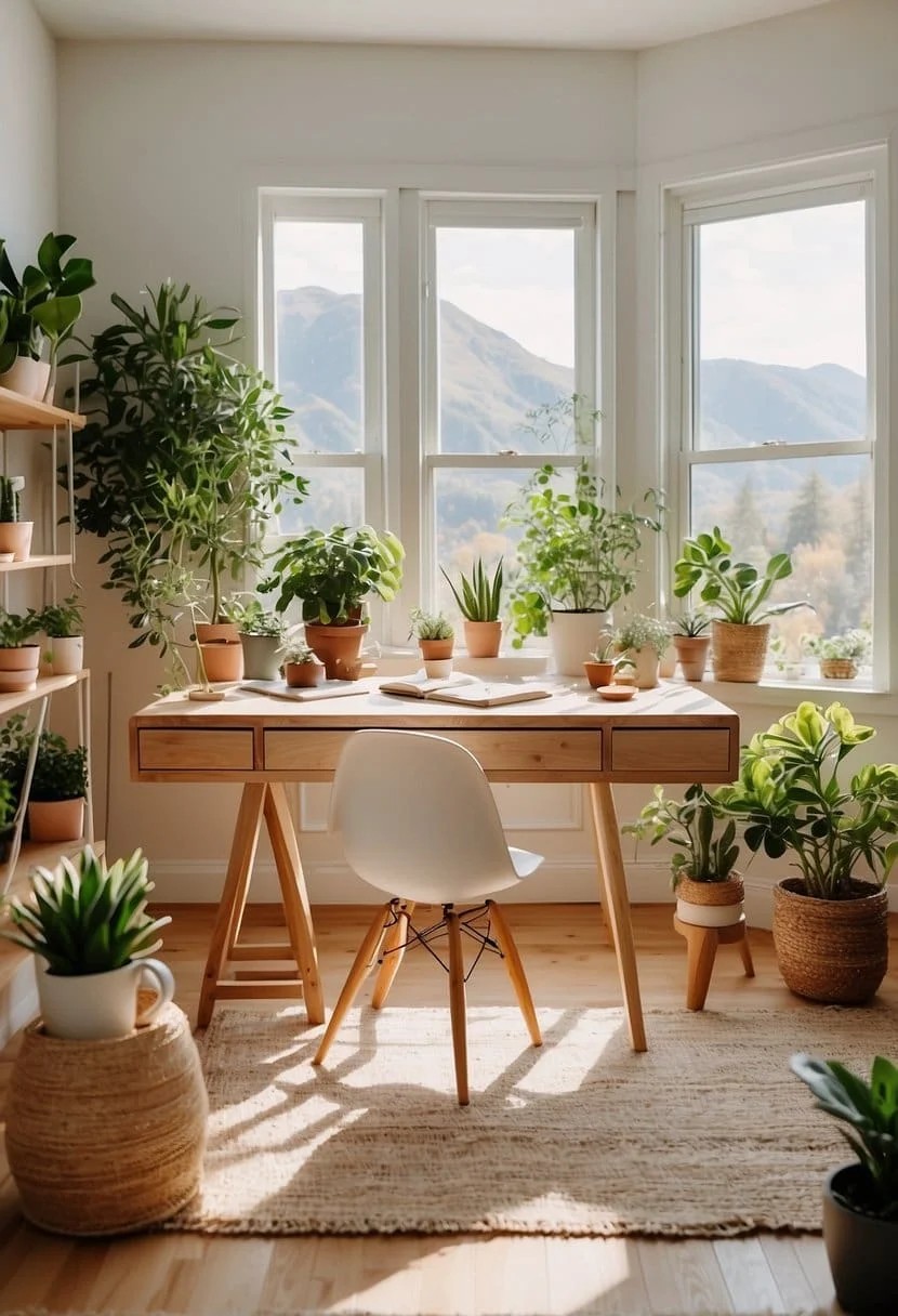 Feminine Home Office With Sustainable Materials