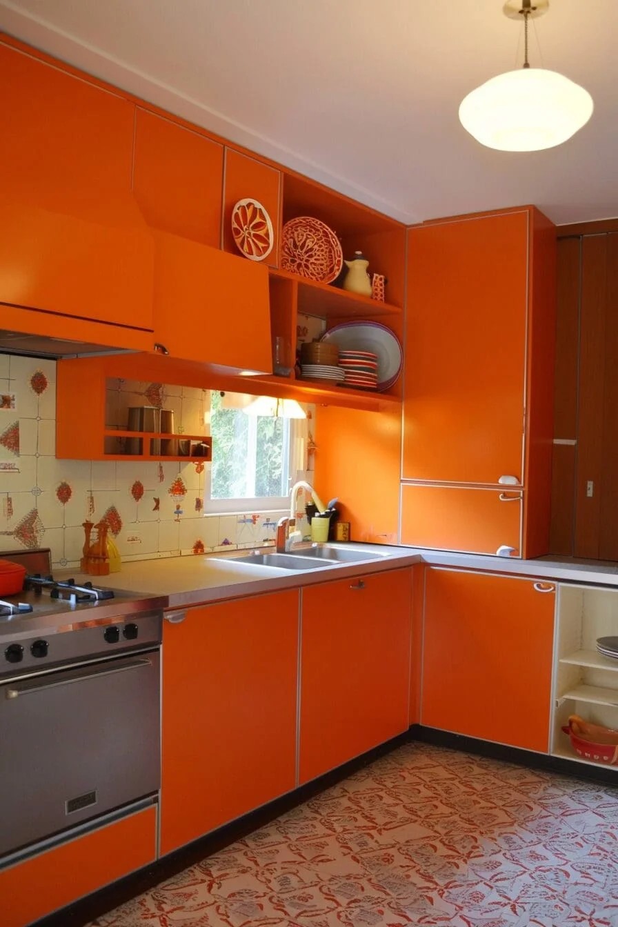 Burnt Orange Cabinets