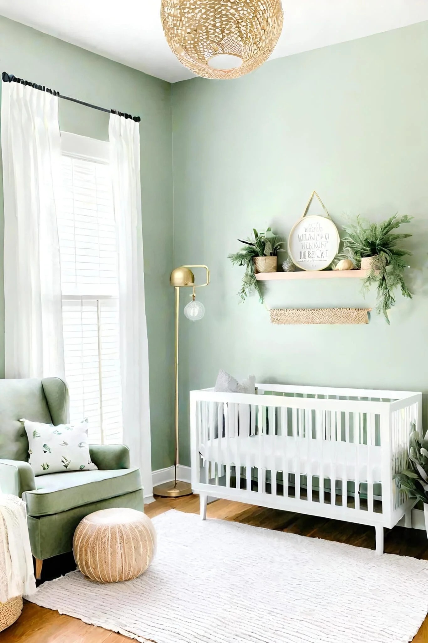 Bright And Airy Sage Green Nursery