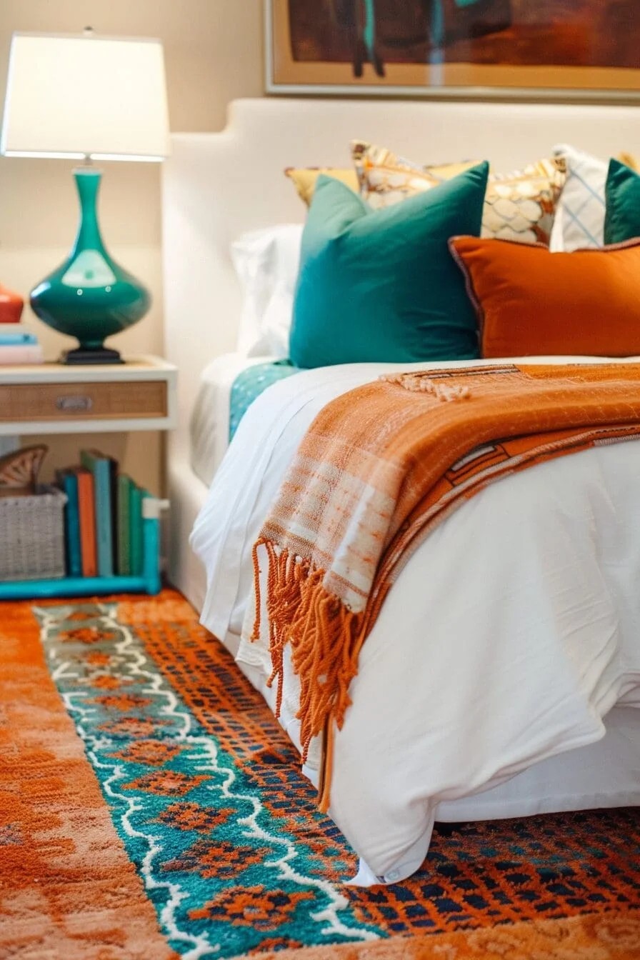 Orange and Teal Rug