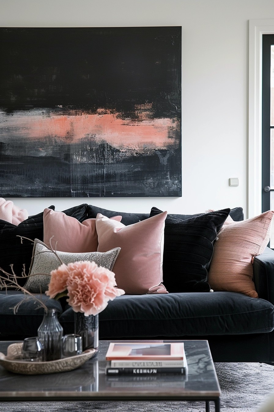 Minimalist Black And Pink Decor Pieces