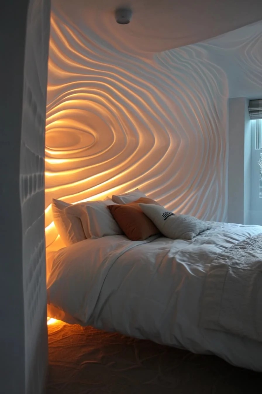 Led Light Tunnel Effect On Bedroom Wall