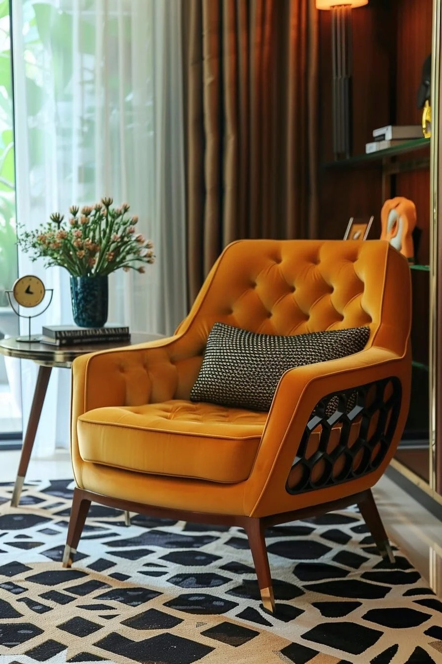 Honeycomb Yellow Armchair