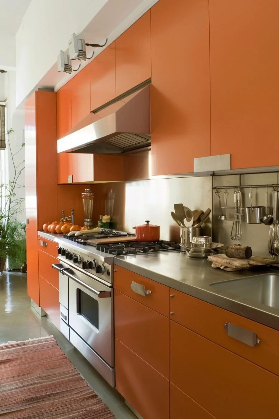 Burnt Orange Cabinets