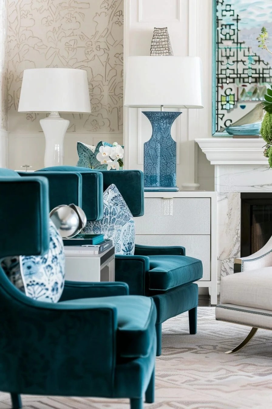 Teal Armchairs