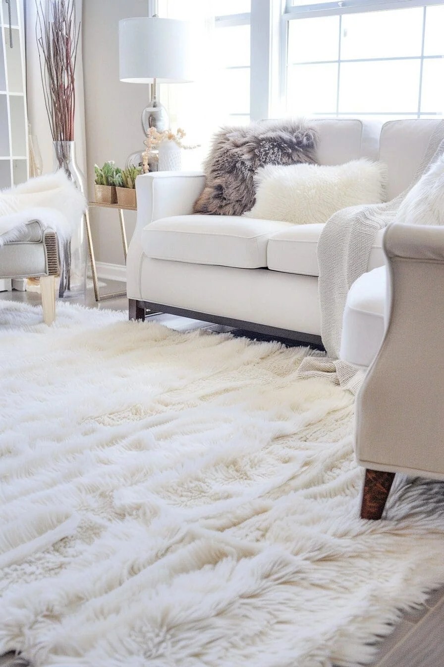 Fluffy White Rug