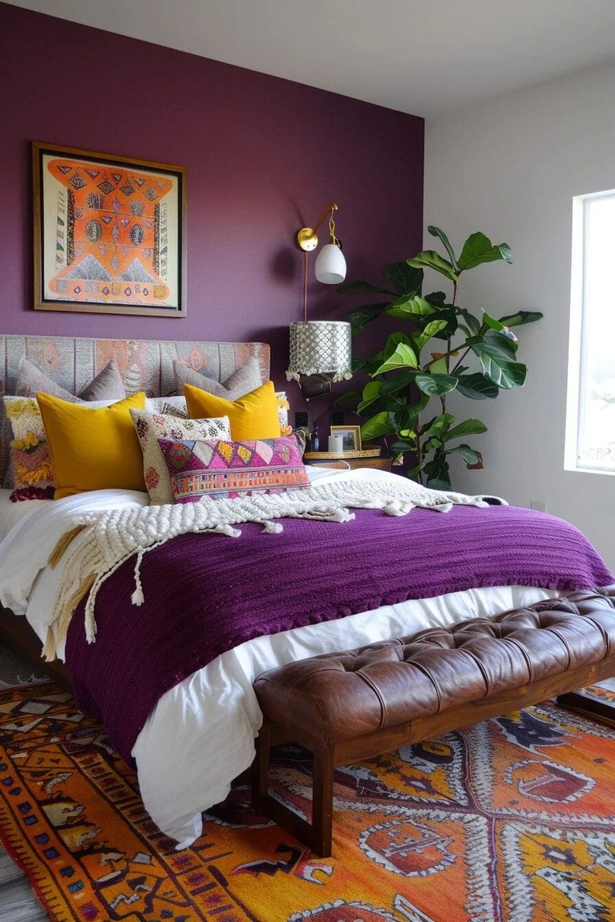 Mauve and Mustard Yellow Accents