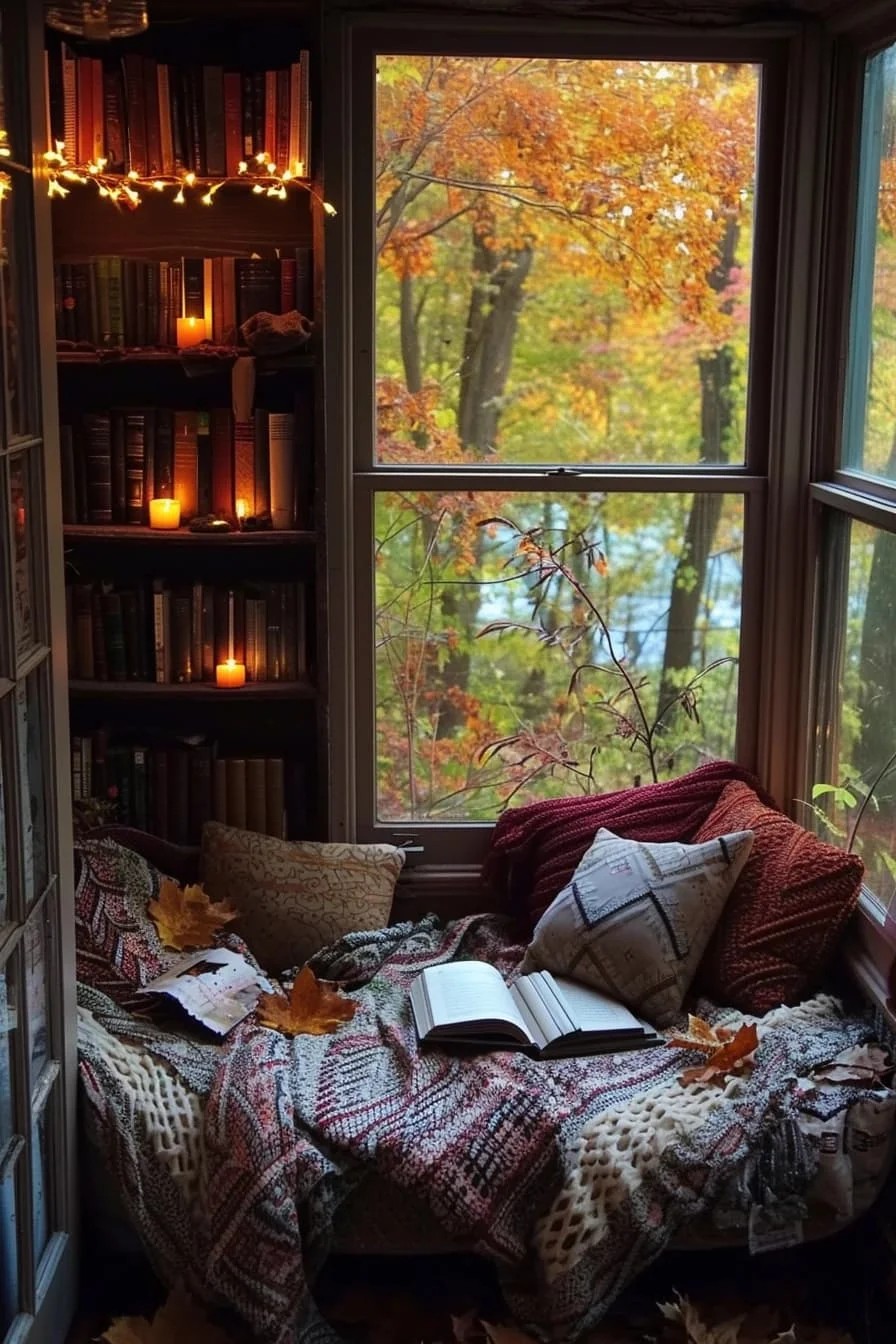 Cozy Fall Bedroom Reading Nook