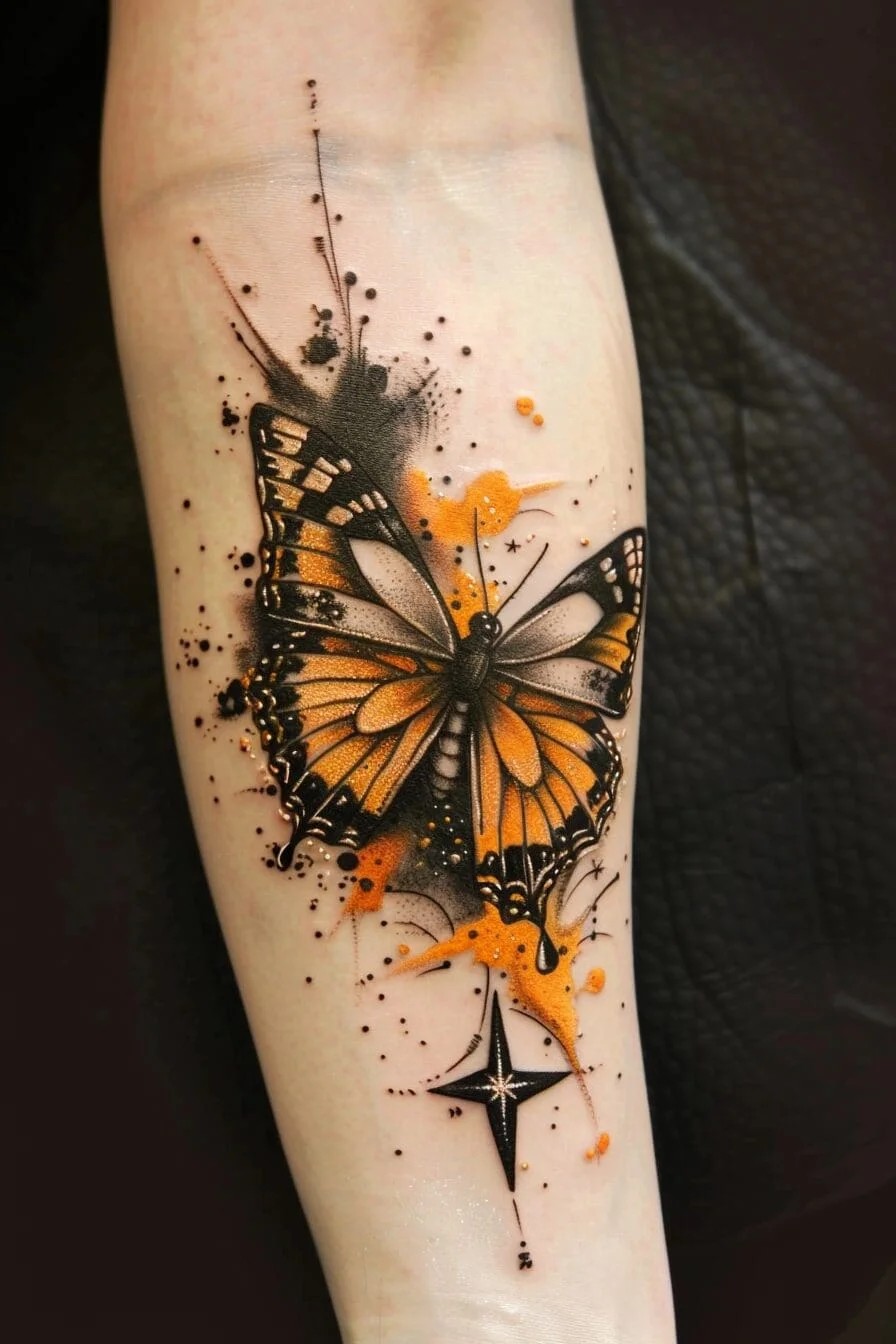 Butterfly with a Star: Symbolizes the pursuit of one’s dreams, hope, and the beauty of life