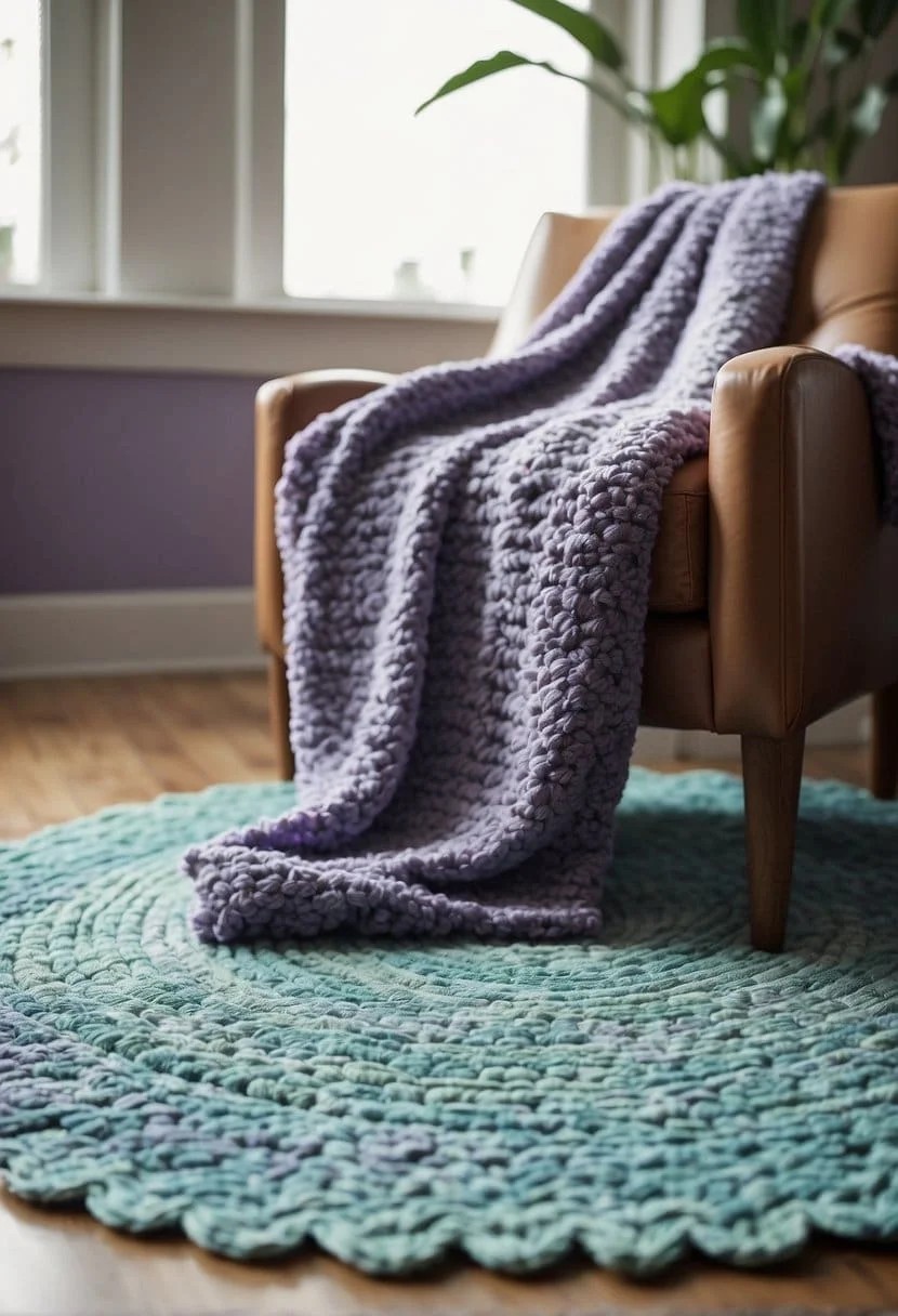 Lavender and Teal Rug