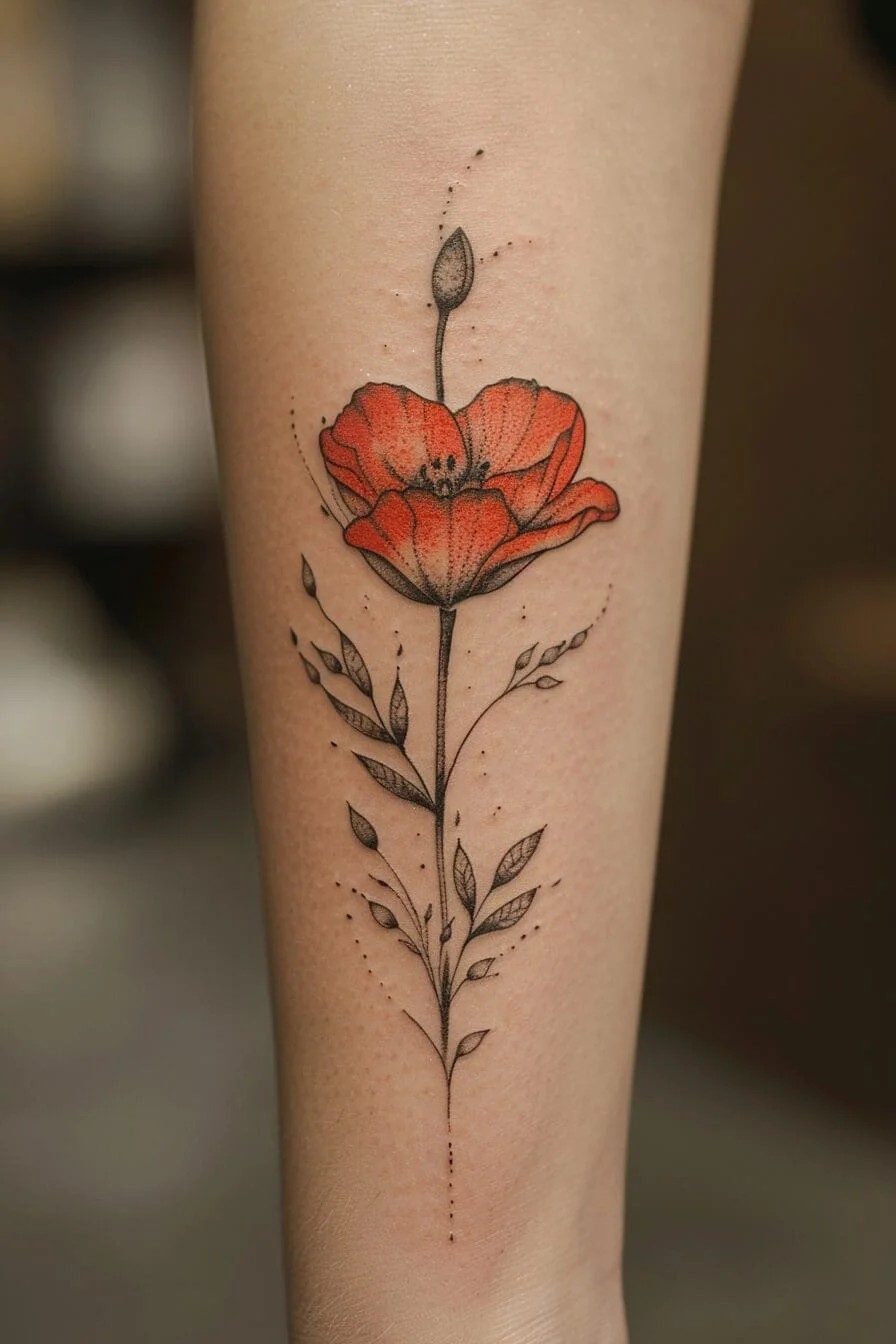 Minimalist Flower Tattoo