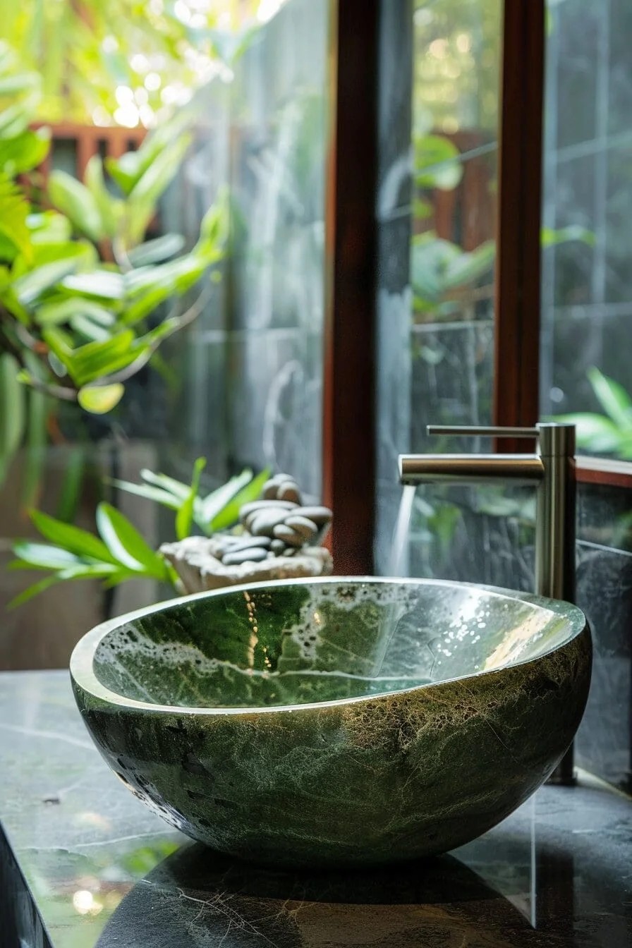 Green Stone Vessel Sink