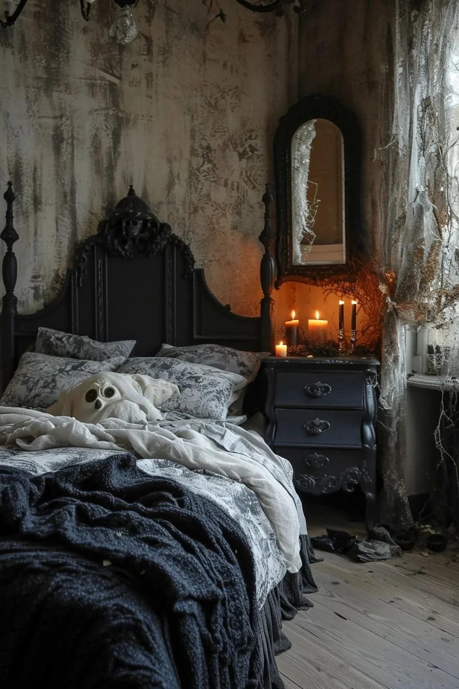 A Halloween Bedroom with a Ghostly Touch