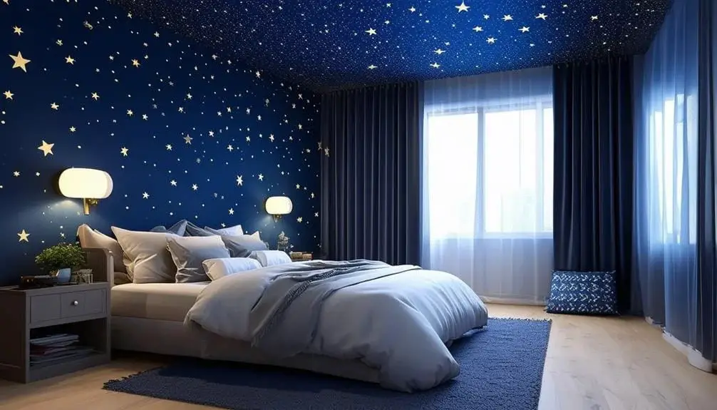 Midnight Blue Starry Ceiling