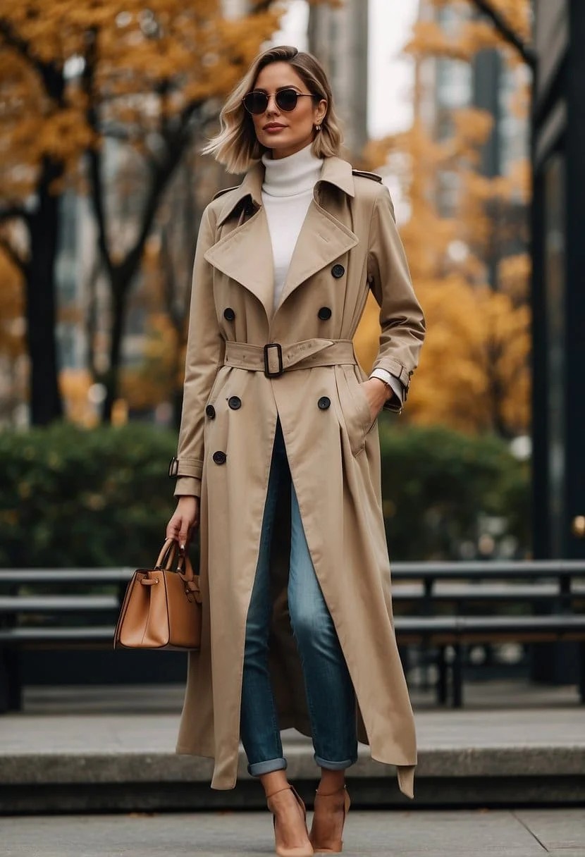 Classic Trench Coat over Any Outfit