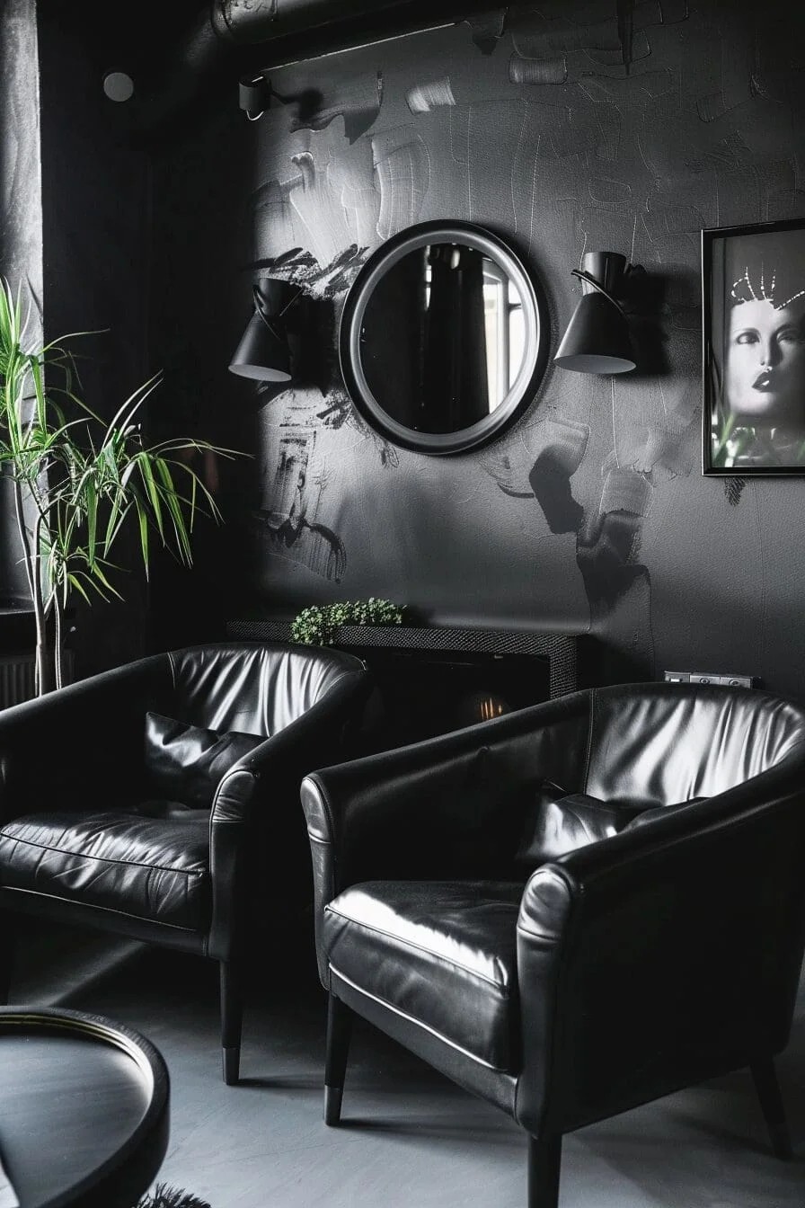 Black Leather Armchairs