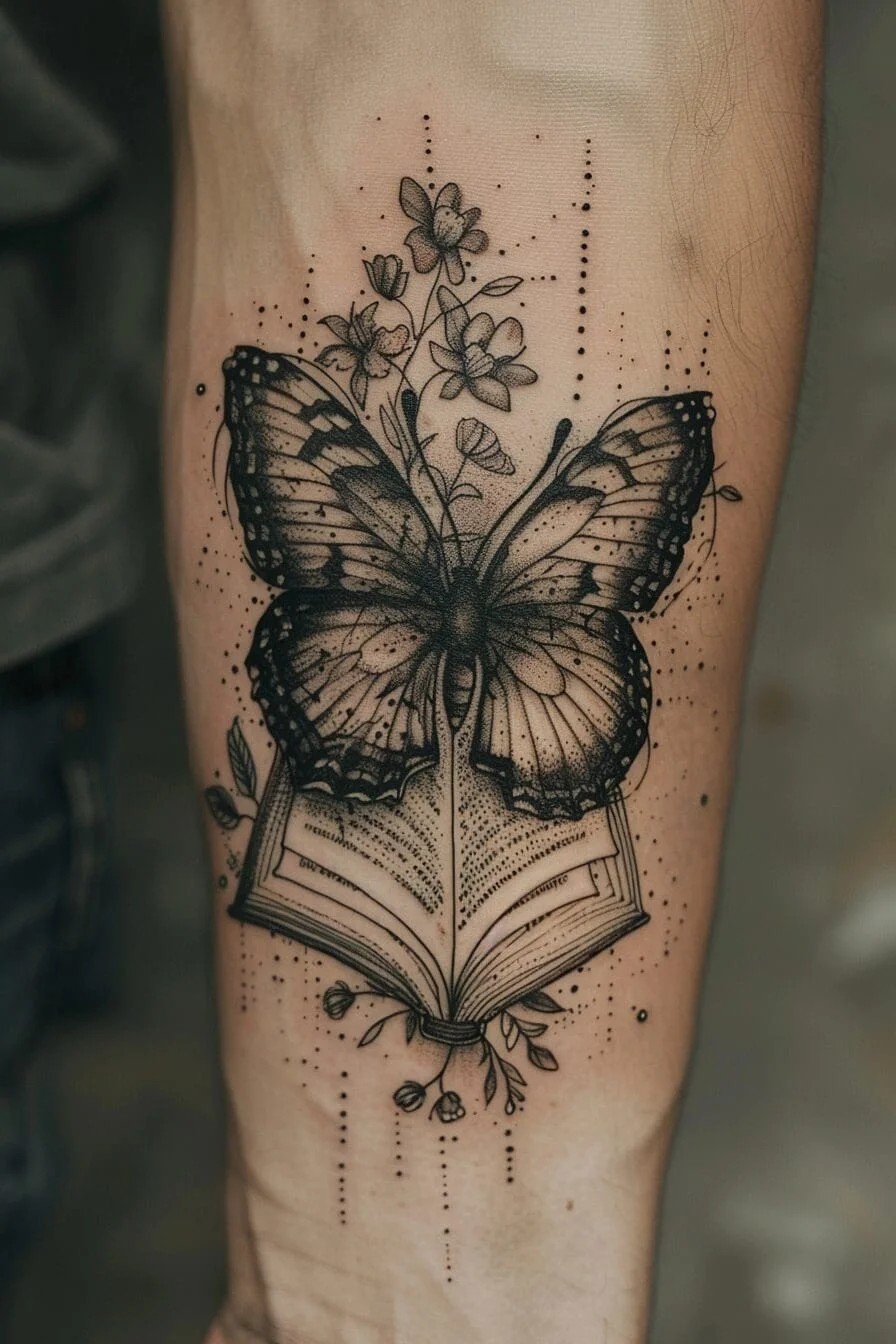 Butterfly with a Book: Symbolizes knowledge, wisdom, and the pursuit of one’s dreams