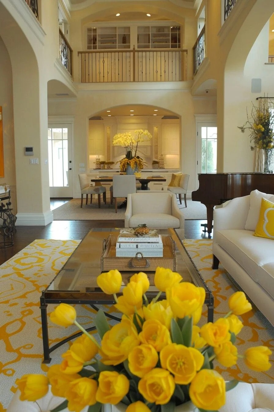 Pops of Citrus Yellow throughout the Room