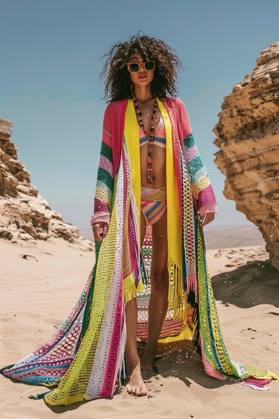 Colorful Swimsuit + Cover-up