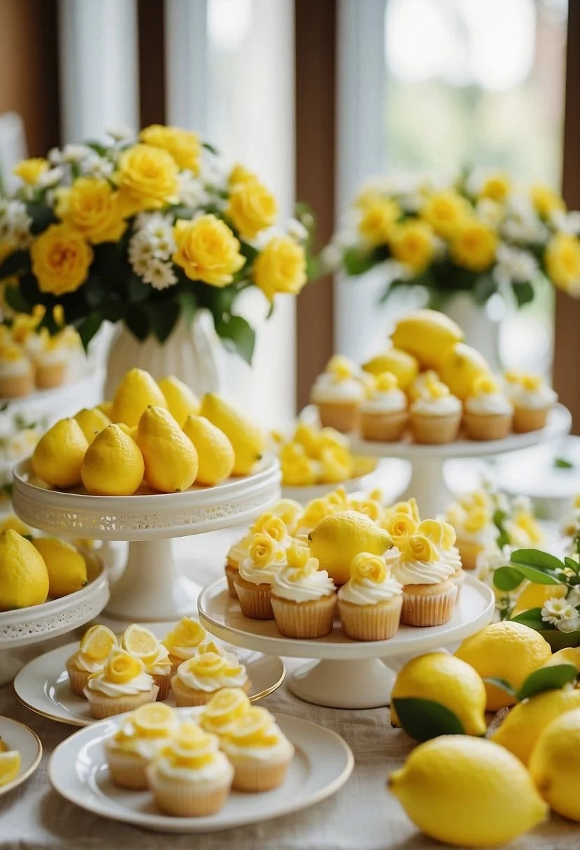 A Spring Wedding Featuring a Lemon-Themed Dessert Table