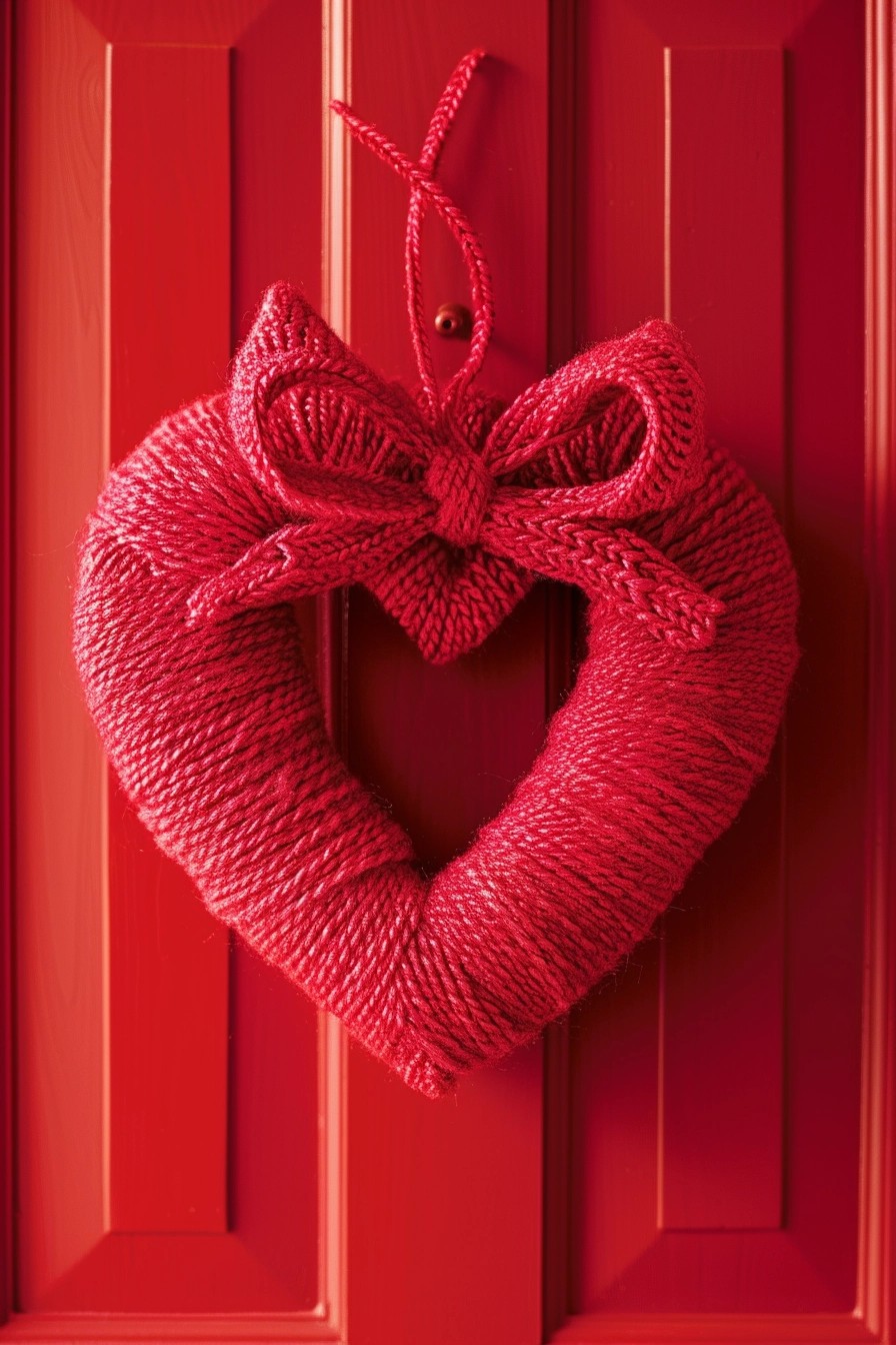 Heartfelt Yarn-Wrapped Wreath