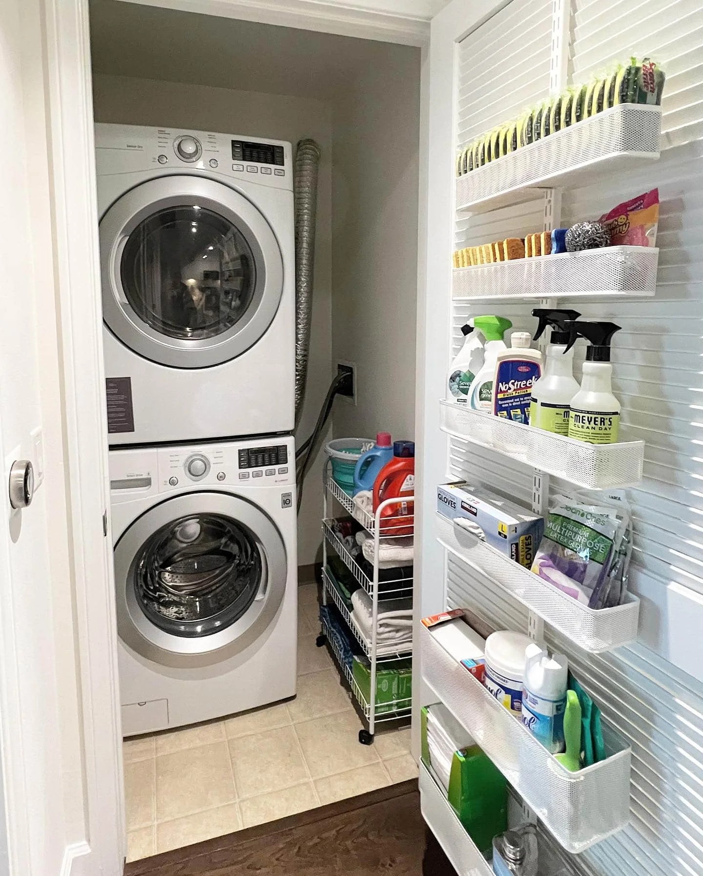 Organize Small Laundry Room Supplies with Over-The-Door Storage