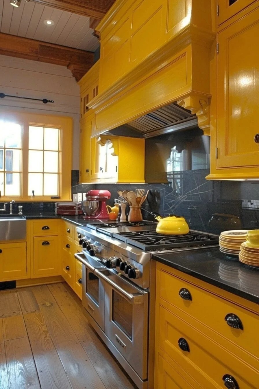 Sunny Yellow Shaker Cabinets