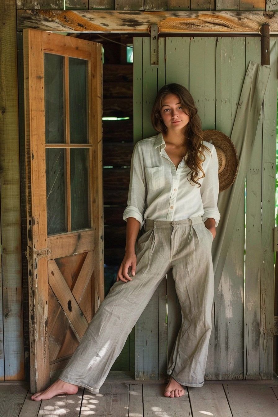 Linen Pants + Button-Down Shirt